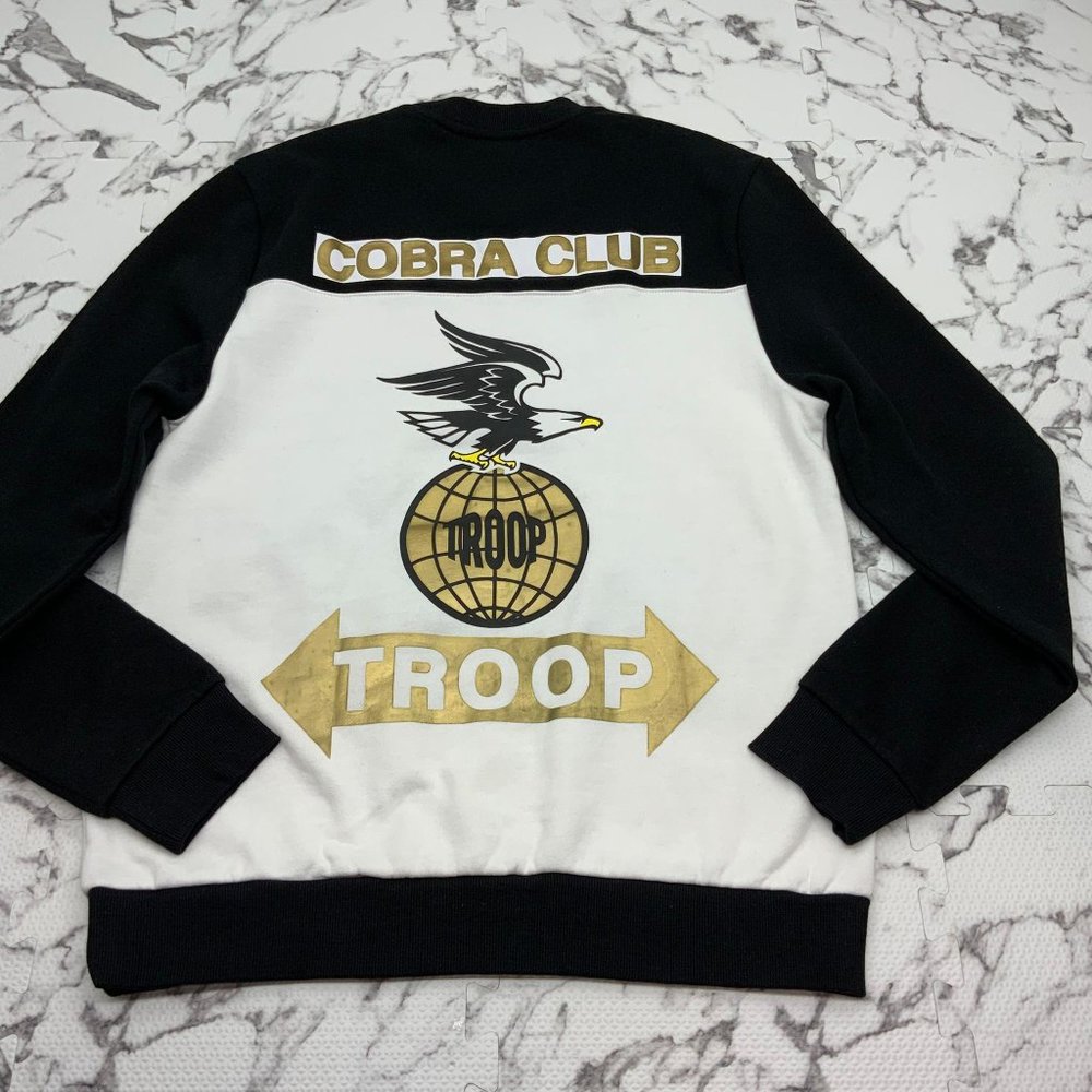 Men's Troop Black | White | Gold Crewneck Sweater NWT
